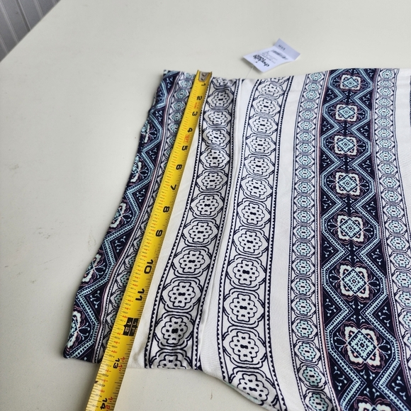 NWT Charlotte Russe Rayon Maxi Skirt Soft Elastic Waist Blue White Print Slits S - Picture 9 of 10